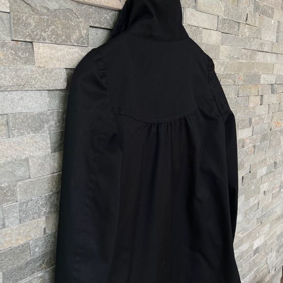 H&M Black Parka Jacket Coat Pockets Zipper Buttons 4 - Picture 12 of 12